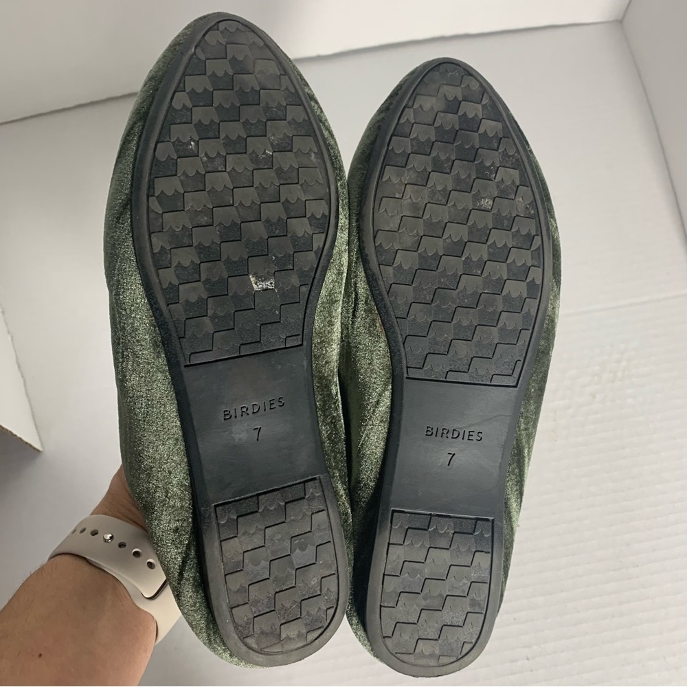 Birdies Starling Pine Women’s Velvet Loafer Flats in Heron Green Size 7 - Picture 4 of 7